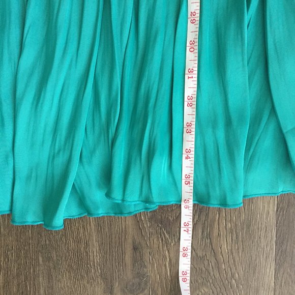 Zara Satin Maxi Skirt in Turquoise - Picture 12 of 12